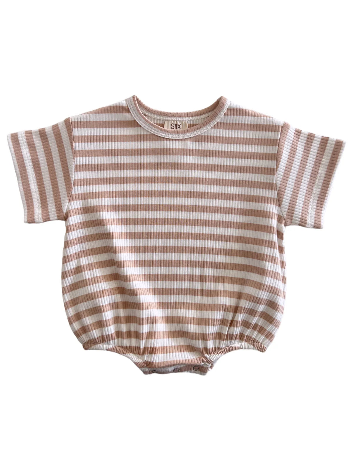 Tan Stripe Ribbed Bubble